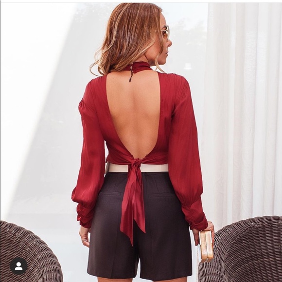 Zara Tops - Zara blouse with v neck back bloggers favorite